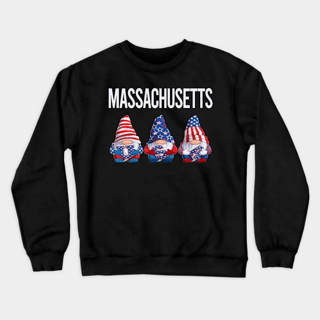 Happy USA Massachusetts Crewneck Sweatshirt by flaskoverhand